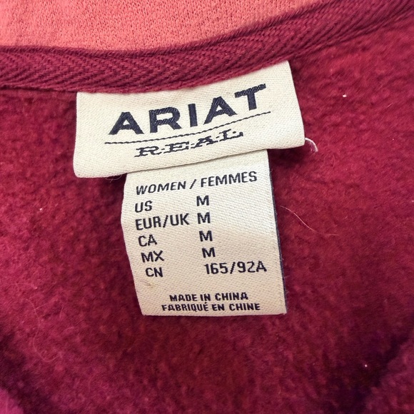 Ariat Women's Raspberry and Pink Half-Zip Fleece Pullover - Picture 3 of 3